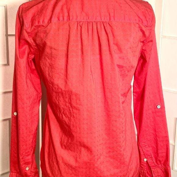 Talbots deep pink tonal floral dots blouse - Picture 3 of 4